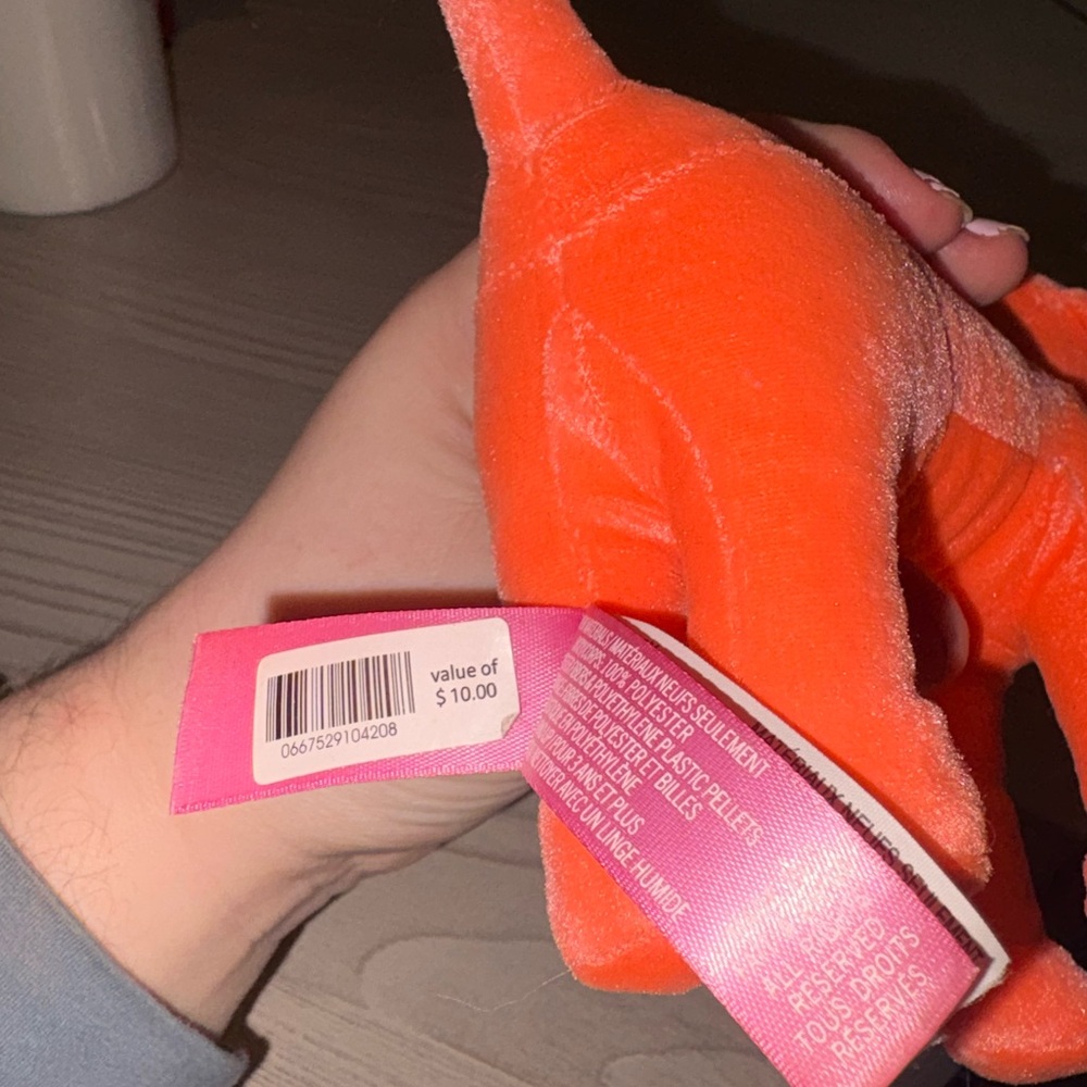 Pink Victoria Secret Orange Velour Puppy - Picture 3 of 3